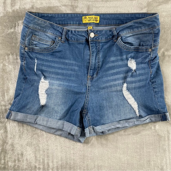 Wax Jean Women's Distressed Jean Shorts Size 2XL - Picture 1 of 7